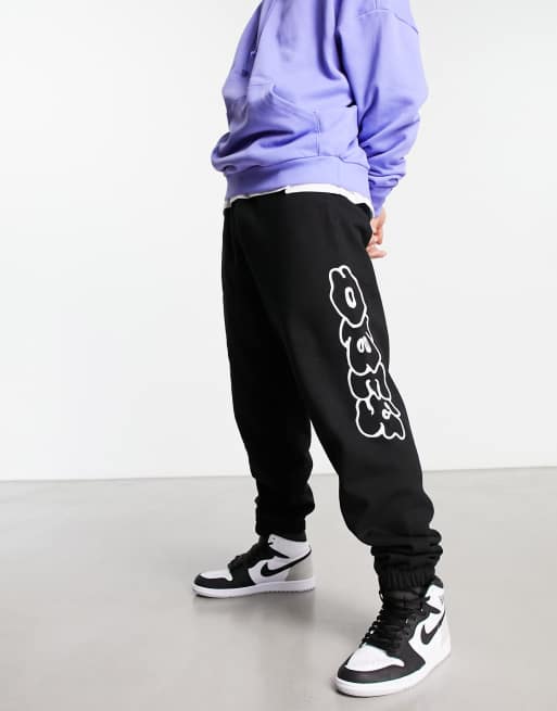 Obey - Sorte joggingbukser med engle