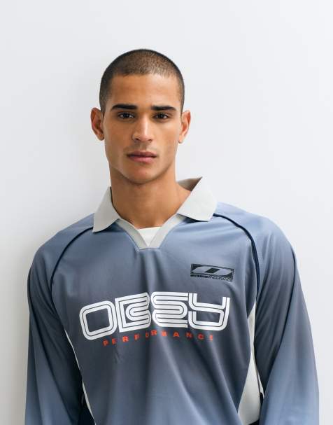 Obey spectrum '89 collared sports jersey in navy - view 1