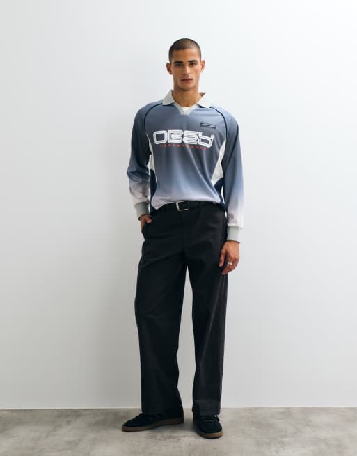 Obey spectrum '89 collared sports jersey in navy, 2 of 5
