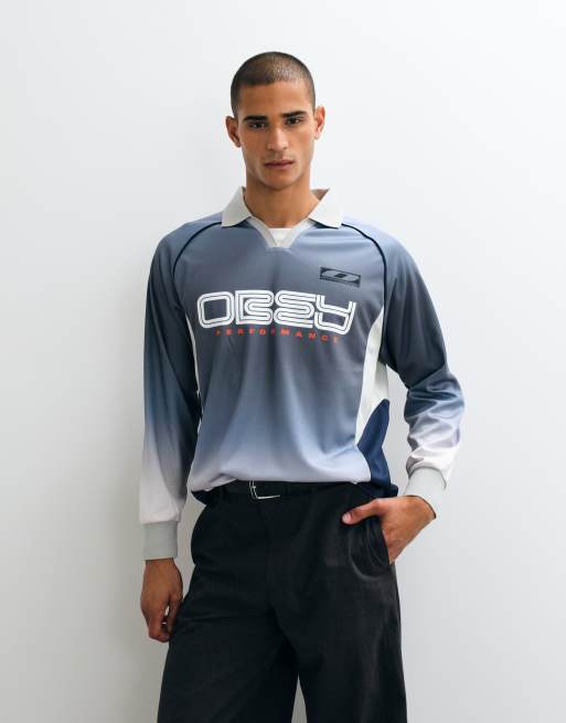 Obey spectrum '89 collared sports jersey in navy, 5 of 5