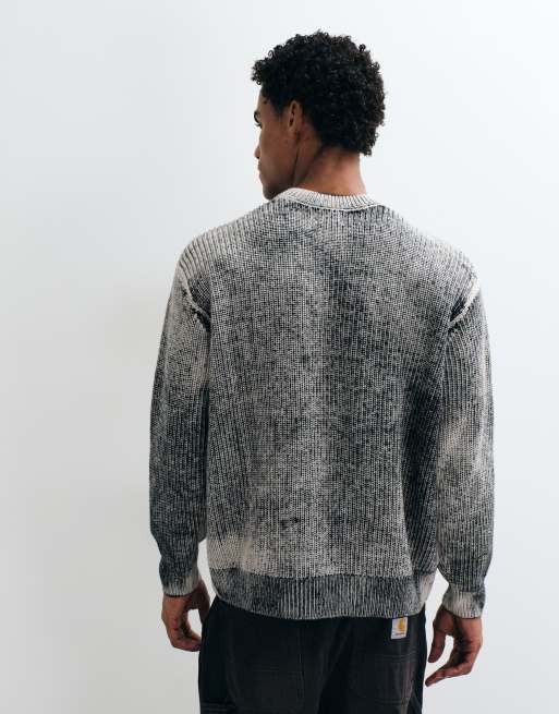 Obey spray effect crewneck jumper in grey multi, 5 of 5