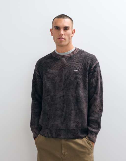Obey spray effect crewneck jumper in multi, 5 of 5