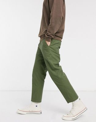 Obey Straggler Carpenter III pant in army green | ASOS