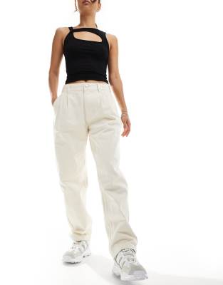 Obey straight leg trousers in off white