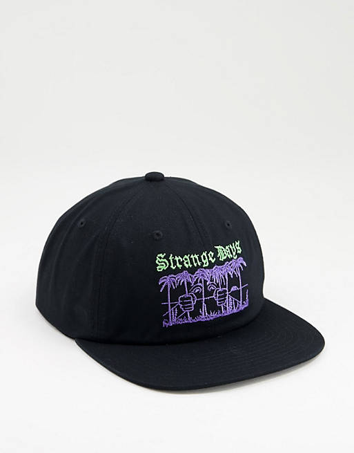 Men Caps & Hats/Obey strange days snapback cap in black 