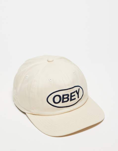 Obey – Strapback-Cap in Wollweiß mit 6-Bahnen-Design und ovalem „Obey“-Logo - view 1