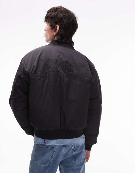 Obey studios ma1 bomber jacket in black - view 1