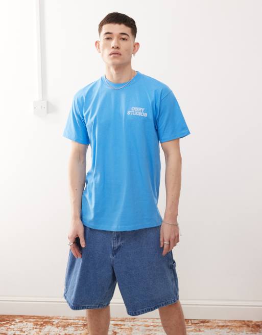 Obey - Studios - T-shirt met grafische logoprint op de achterkant in blauwgroen, 2 van 4