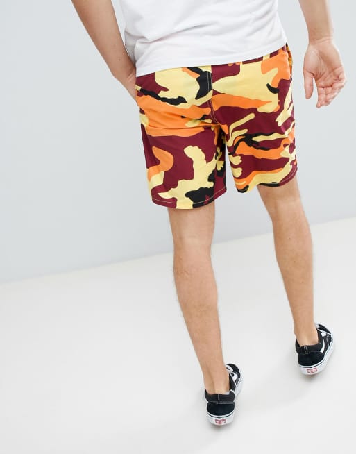 Mens orange hot sale camo shorts