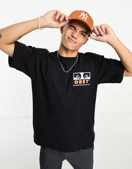 Obey - Subvert - Sort T-shirt med print