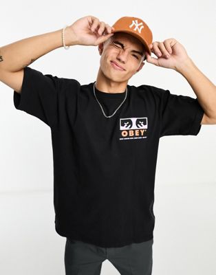 Obey Subvert t-shirt in black - ASOS Price Checker
