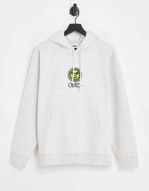 Obey – Sunshine – Kapuzenpullover in schwerer Qualität in Grau