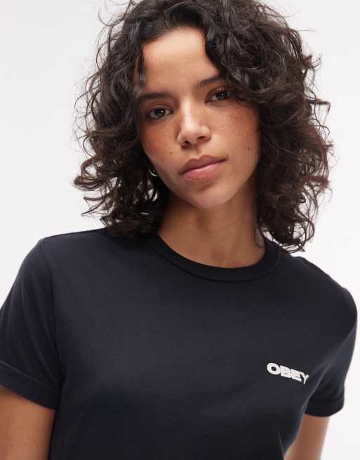 Obey – Svart t-shirt med korta ärmar och stadstryck baktill, 2 av 4