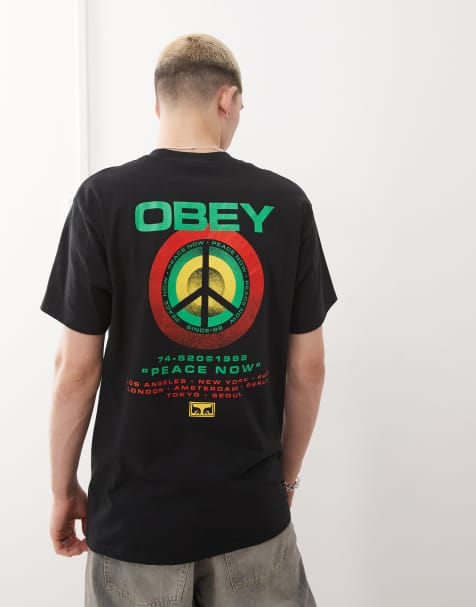 Obey – Svart t-shirt med "peace target"-tryck baktill - view 1