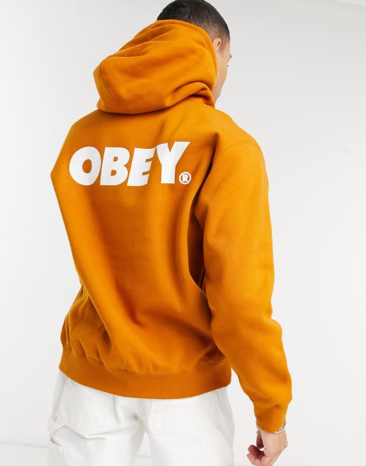 Obey Sweat capuche avec logo imposant au dos Orange