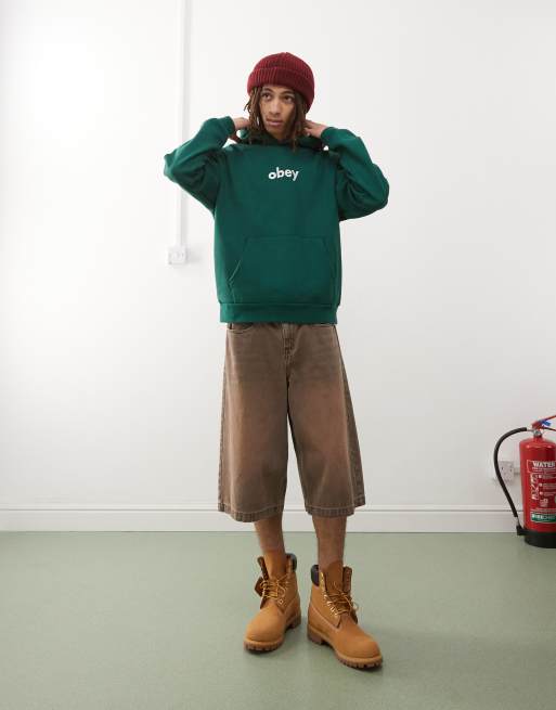 Obey - Sweat à capuche épais avec logo en minuscule - Vert foncé , 3 de 4