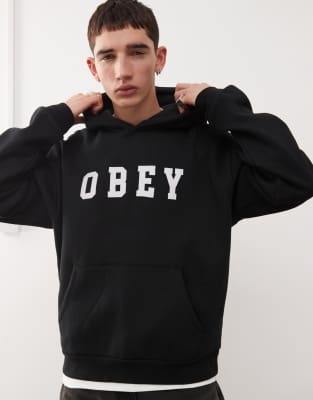 Sweat à Capuche OBEY X INVADER Noir - Taille L - Collaboration Streetwear - Neuf Avec étiquettes