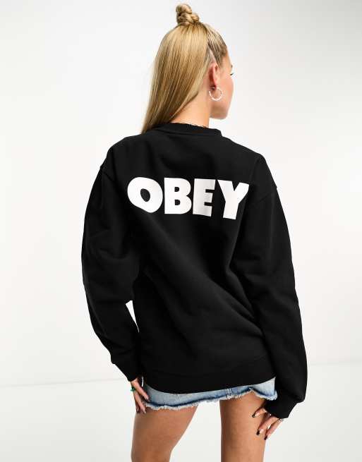 Obey Sweat unisexe a grand logo Noir ASOS