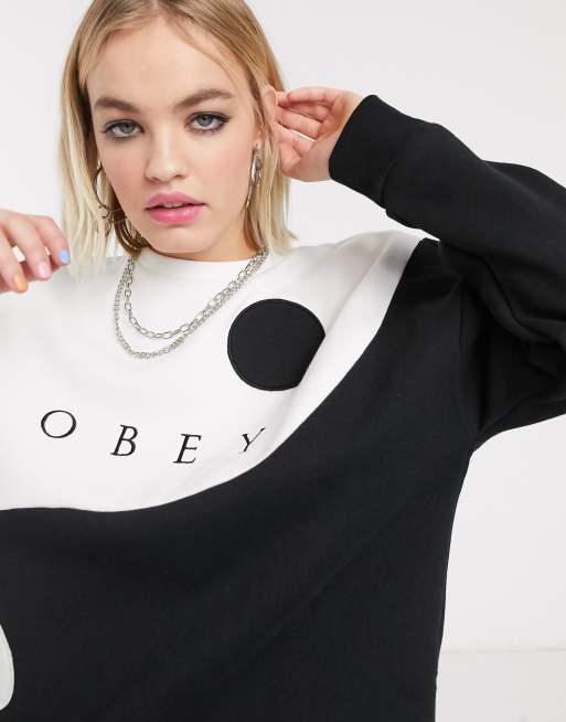 Obey sweatshirt with ying and yang detail front logo