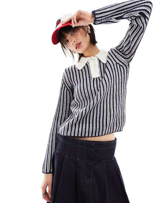 Obey - Sylvie - Felpa blu in maglia
