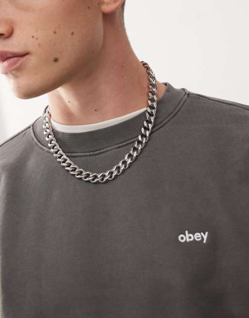 Obey – Szara bluza z logo, 3 z 4
