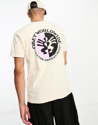 Obey all the arms we need t-shirt in off white - ASOS Price Checker