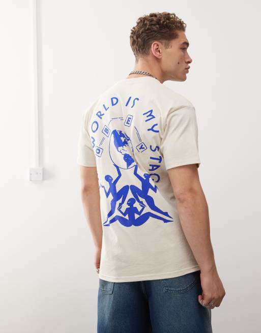 Obey - T-shirt à imprimé The World is my Stage - Beige 