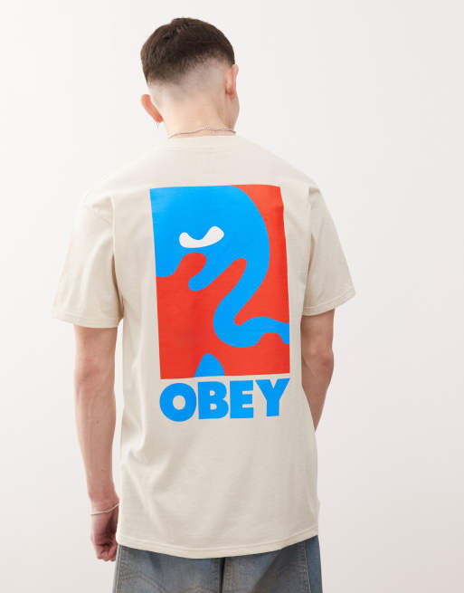 Obey - T-shirt à logo graphique et imprimé au dos - Crème, 2 de 4