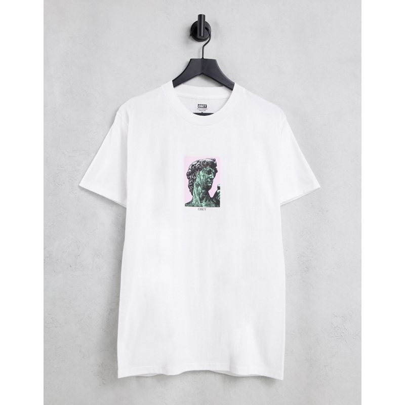 N3c3z T-shirt e Canotte Obey - T-shirt bianca con stampa romana