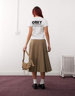 Obey - T-Shirt in Weiß mit „Peace Worldwide"-Aufschrift