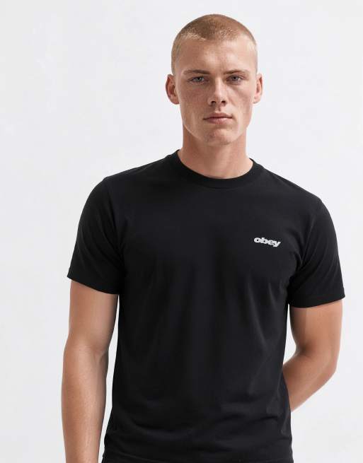OBEY t-shirt med korta ärmar och ryggtryck i svart, 10 av 10