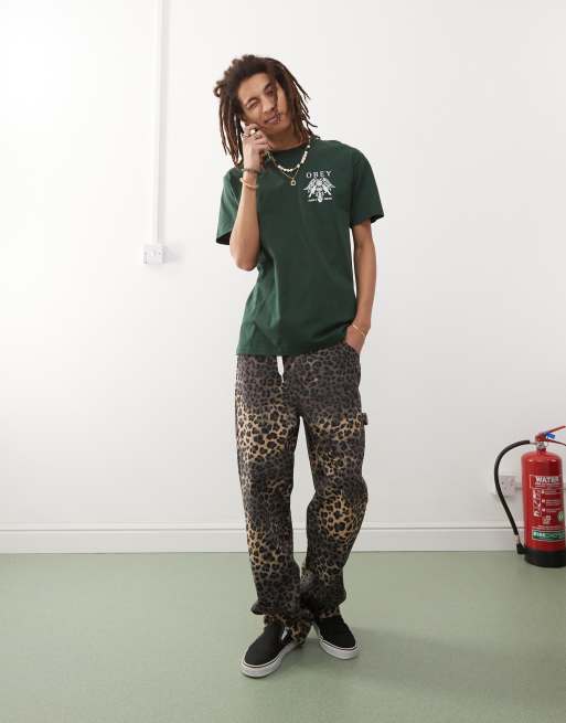 Obey - T-shirt met Birds of Justice-print in groen , 2 van 4