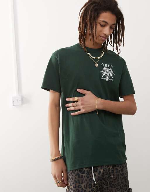 Obey - T-shirt met Birds of Justice-print in groen , 4 van 4