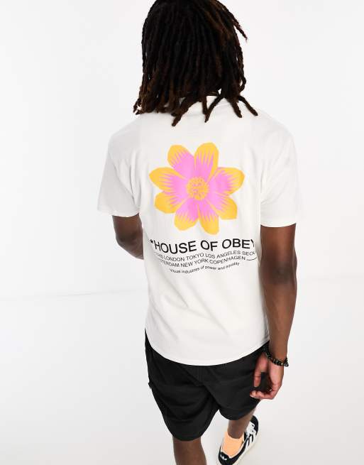 Obey - T-shirt met House of Obey-print op de achterkant in wit