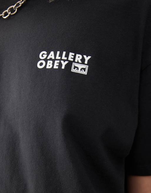 Obey - T-shirt met vetgedrukt logo in zwart, 2 van 4