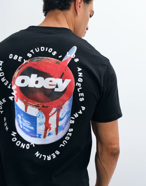 OBEY T-Shirt mit kurzem Ärmel und Grafikprint in Schwarz - view 1