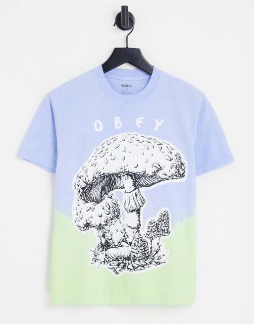 Obey – T-shirt o luźnym kroju z grafiką muchomora i efektem ombre
