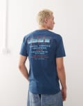 [Obey] Obey t-shirt with measure twice back print in harbor blue M Dark blue