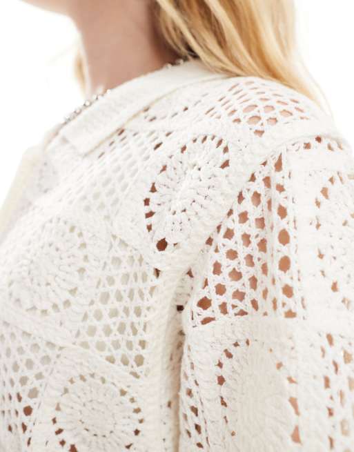 Obey texture print top in off white | ASOS