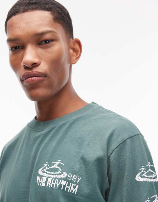 Obey – The Rhythm – Grön t-shirt med långa ärmar och tryck baktill, 5 av 5