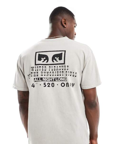 Obey - Throwback - T-shirt met grafische print in beige - view 1