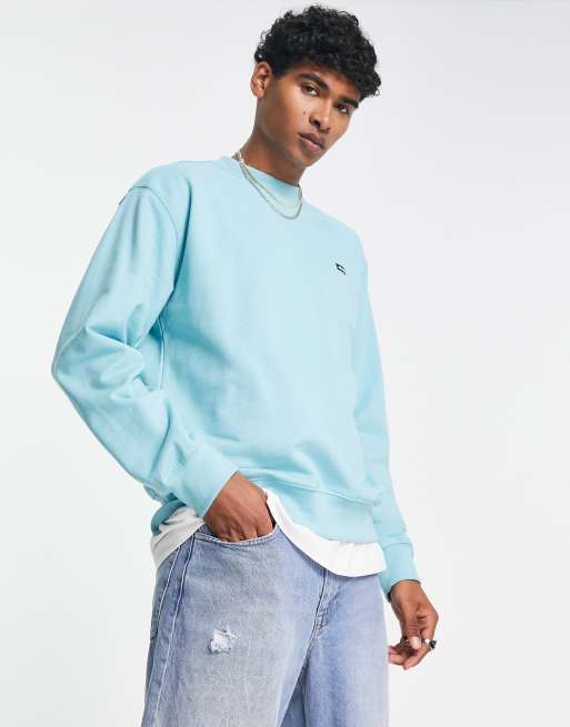 Obey - Timeless - Sweatshirt van zware stof met ronde hals in lichtblauw