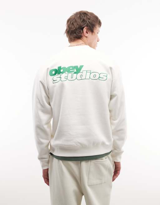 Obey - Tonic - Sweatshirt met ronde hals, logo en print op de achterkant in gebroken wit, 3 van 5