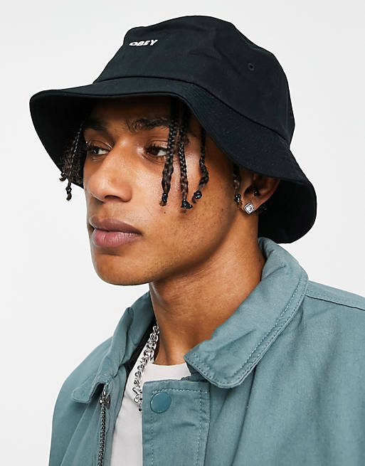 Accessories Caps & Hats/Obey twill bucket hat in black 