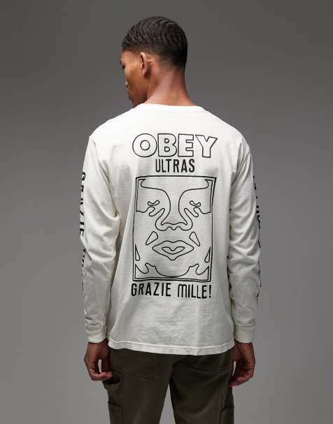 Obey – Ultras – Langärmliges Shirt in Weiß - view 1
