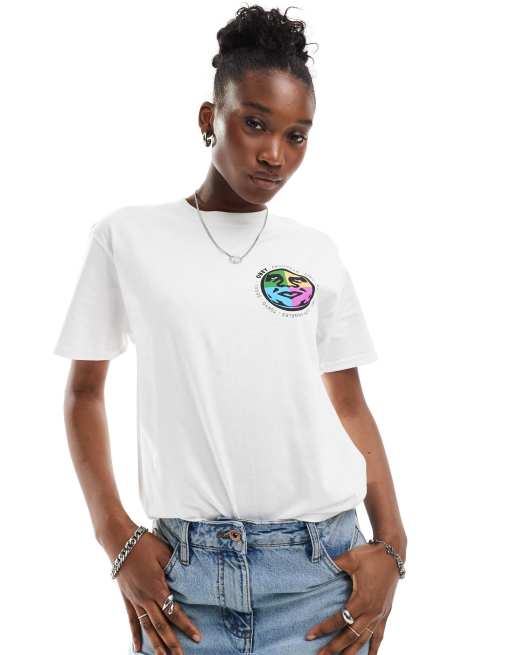 Obey - Uniseks T-shirt met stadsprint in wit, 4 van 4