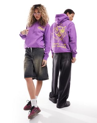 Obey unisex sun graphic hoodie in purple