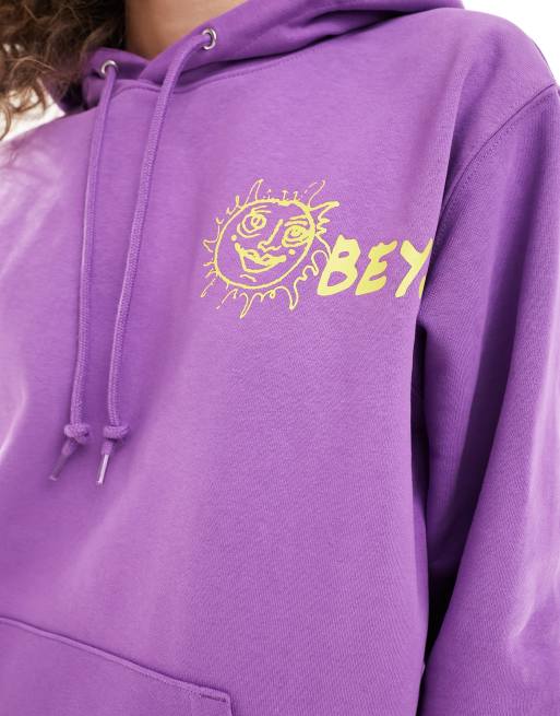 Obey unisex sun graphic hoodie in purple ASOS