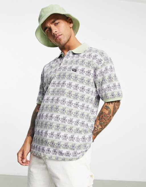 Obey unity jaquard polo in green