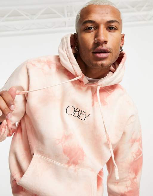 Obey unlimited tie dye hoodie in pink